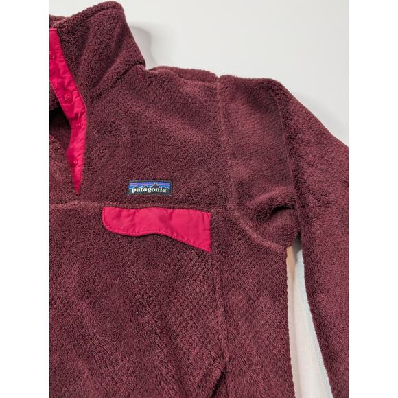 Patagonia Women’s Retool Snap T Pullover Fleece Jacket Wine Maroon Red - Size S - Picture 3 of 13